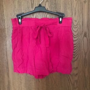 Hot pink tie shorts
